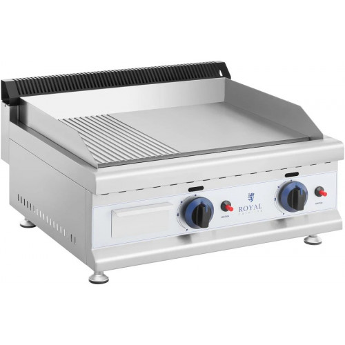Royal Catering Plancha doble de gas fry top 60 x 40 cm Lisa/ondulada 10011918