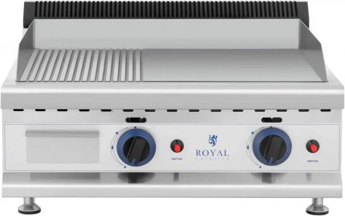 Royal Catering Plancha doble de gas fry top 60 x 40 cm Lisa/ondulada 10011918