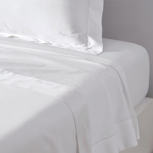Sábana encimera satén RL 624 hilos Ralph Lauren Home Blanco
