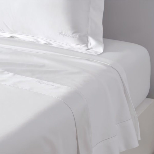 Sábana encimera satén RL 624 hilos Ralph Lauren Home Blanco
