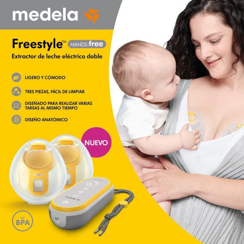 Sacaleches doble eléctrico Medela Freestyle Hands Free Amarillo