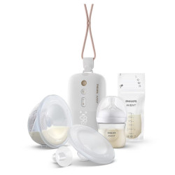Sacaleches eléctrico portátil individual Philips Avent, manos libres, extractor de leche silencioso, imita el ritmo del bebé Blanco