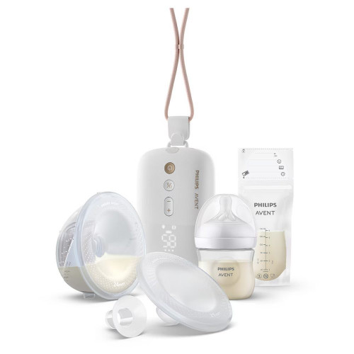 Sacaleches eléctrico portátil individual Philips Avent, manos libres, extractor de leche silencioso, imita el ritmo del bebé Blanco