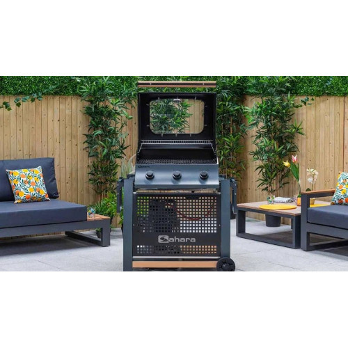 Sahara Barbacoa de Gas 13 kw 9 comensales 3 quemadores encendido piezo