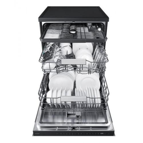 Samsung DW80H73YAFFU1 - Lavavajillas de 60 Cm con 14 Cubiertos y Tercera Bandeja Clase A Grafito