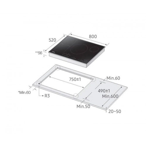 Samsung NZ84F7NC6AB/ET Placa de inducción cm. 80