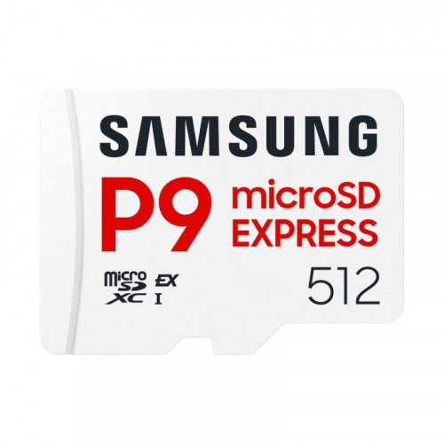 Samsung P9 Express microSD 512GB, velocidad de lectura hasta 800 MB/s, U3, V30, A1, para Nintendo Switch 2, Smartphones, Tablets, GoPRO , Dron DJI, Steam Deck, (MB MK512T)