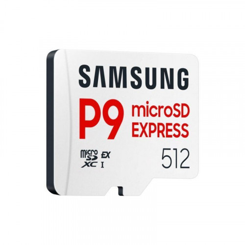 Samsung P9 Express microSD 512GB, velocidad de lectura hasta 800 MB/s, U3, V30, A1, para Nintendo Switch 2, Smartphones, Tablets, GoPRO , Dron DJI, Steam Deck, (MB MK512T)