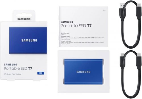 Samsung T7 Portable SSD 500GB External Solid State Drive 1050MBs Max Speed USB 3.2 Gen 2 Reliable Storage for GamingStudentsProfessionals MU-PC500HAM