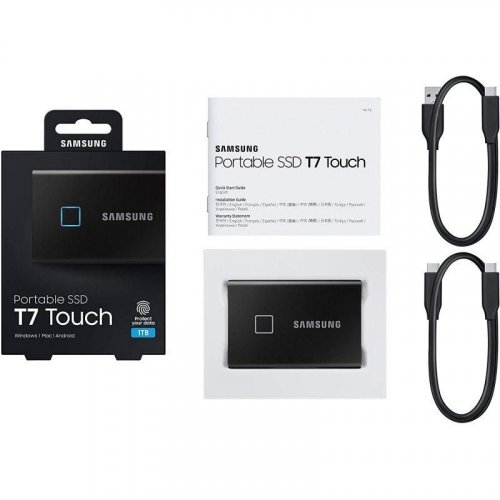 Samsung T7 Touch Disco Duro Externo SSD 500GB USB 3.2 Negro