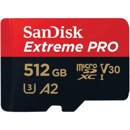 SanDisk Extreme Pro MicroSDXC 512GB UHS-I A2 Clase 10 V30 + Adaptador