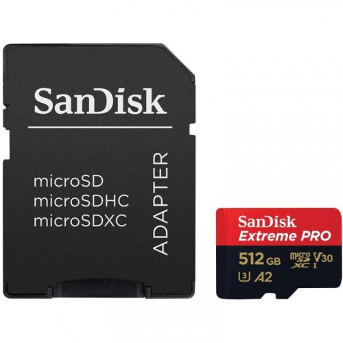 SanDisk Extreme Pro MicroSDXC 512GB UHS-I A2 Clase 10 V30 + Adaptador