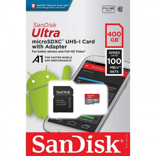 Sandisk Ultra MicroSDXC 400GB Clase 10 A1 UHS-I + Adaptador SD