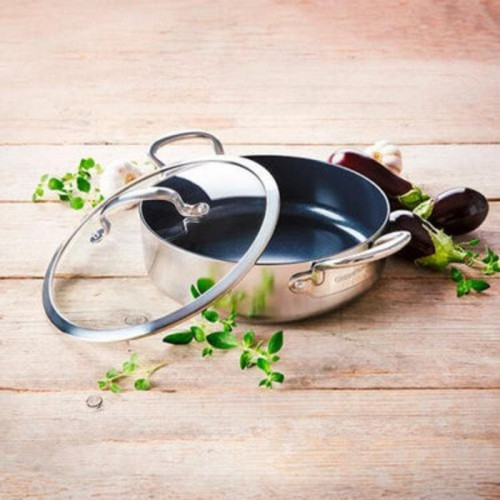 Sartén GreenPan Premiere Gourmet 26 cm Acero Inoxidable con Tapa