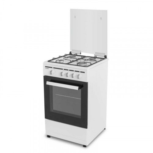 Sauber SCW41GB Cocina de Gas 4 Zonas + Horno Blanco