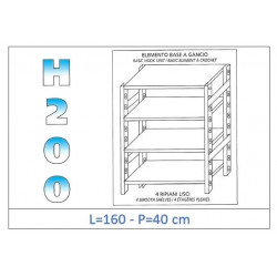 SC8301 estante de acero aluminizado 160x40x200 cm
