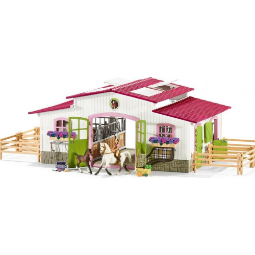 Schleich Picadero con amazona, caballos y accesorios