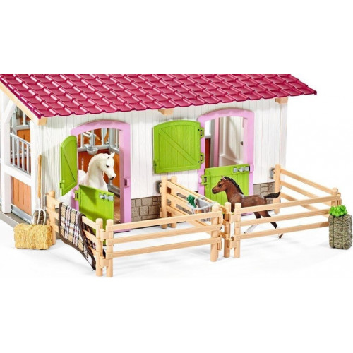 Schleich Picadero con amazona, caballos y accesorios