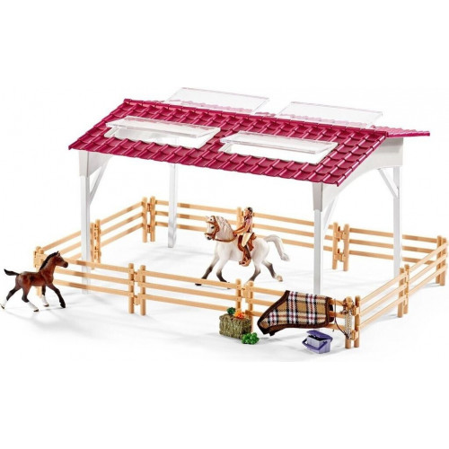Schleich Picadero con amazona, caballos y accesorios