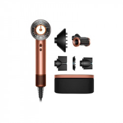 Secador de Pelo Iónico Dyson Supersonic Nural Straight+Wavy 1600W 4 Temperaturas 3 Velocidades con Accesorios Azul Naranja