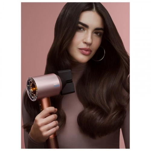 Secador de Pelo Iónico Dyson Supersonic Nural Straight+Wavy 1600W 4 Temperaturas 3 Velocidades con Accesorios Azul Naranja