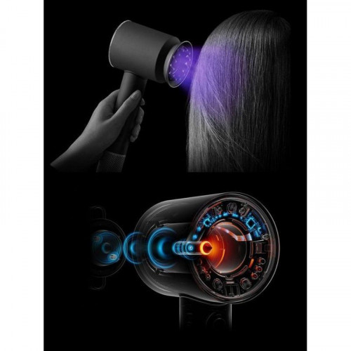 Secador de Pelo Iónico Dyson Supersonic Nural Straight+Wavy 1600W 4 Temperaturas 3 Velocidades con Accesorios Azul Naranja