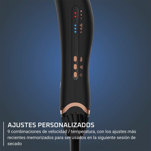 Secador de pelo Rowenta Air motion con efecto Coanda, diseño ergonómico y ligero, motor de alta velocidad Negro
