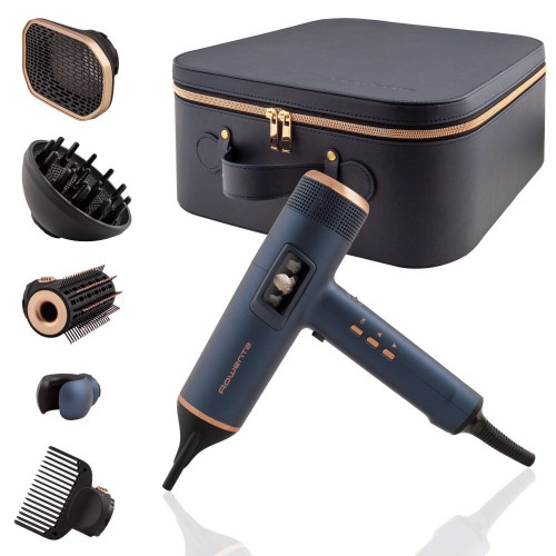 Secador inteligente Rowenta Maestria for you HY9430 1800 W con pantalla LED integrada 6 Accesorios y efecto coanda 225 km/h Azul