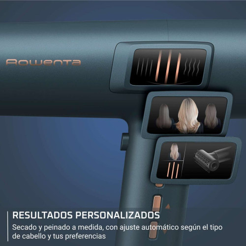 Secador inteligente Rowenta Maestria for you HY9430 1800 W con pantalla LED integrada 6 Accesorios y efecto coanda 225 km/h Azul