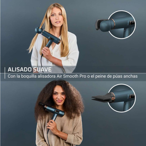 Secador inteligente Rowenta Maestria for you HY9430 1800 W con pantalla LED integrada 6 Accesorios y efecto coanda 225 km/h Azul