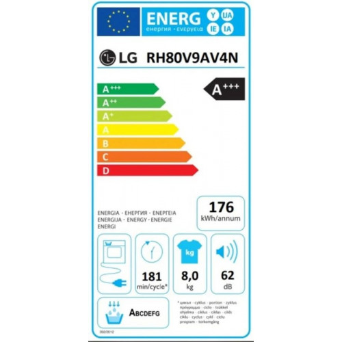 Secadora Bomba de calor LG RH80V9AV4N