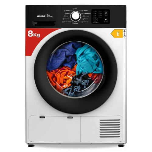Secadora bomba de calor nilson 8kg carga frontal blanco