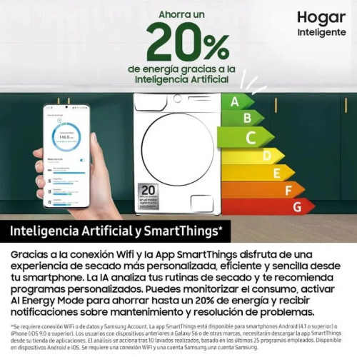 Secadora Bomba de Calor Samsung dv90dg52a0abec
