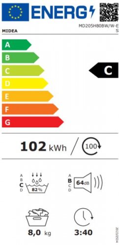 Secadora con Bomba de calor Midea MD205H90BW/W-ES