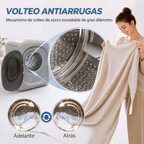 Secadora de Evacuación 3 kg 800w Función Antiarrugas Plata Homcom