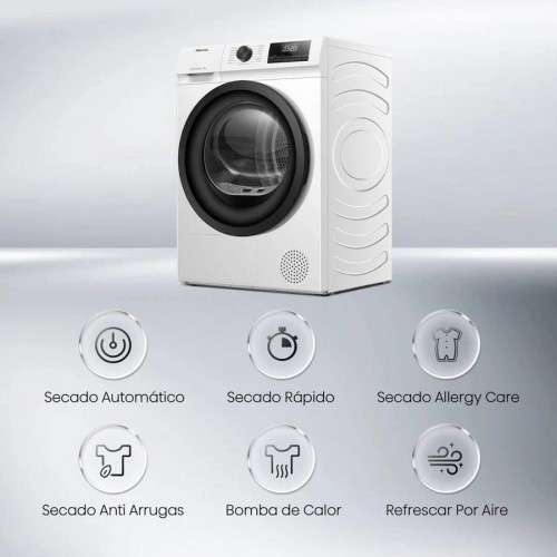 Secadora DHQE800BW2 Hisense