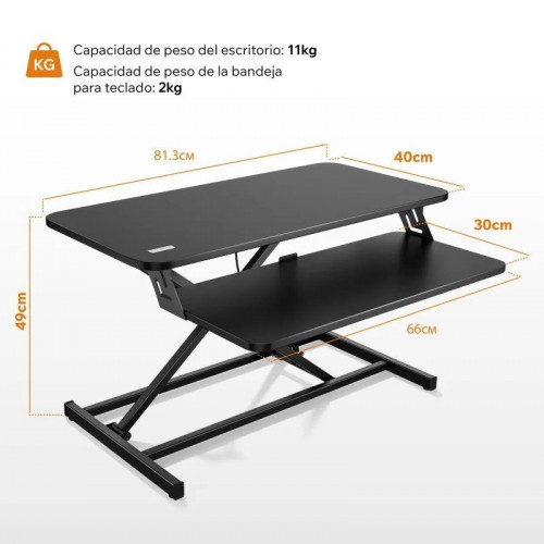 SENSE7 Convertidor de Oficina Soporte para Ordenador Portátil 81x40 Negro