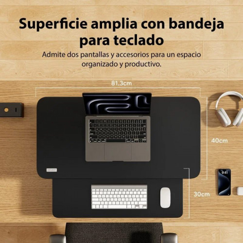 SENSE7 Convertidor de Oficina Soporte para Ordenador Portátil 81x40 Negro