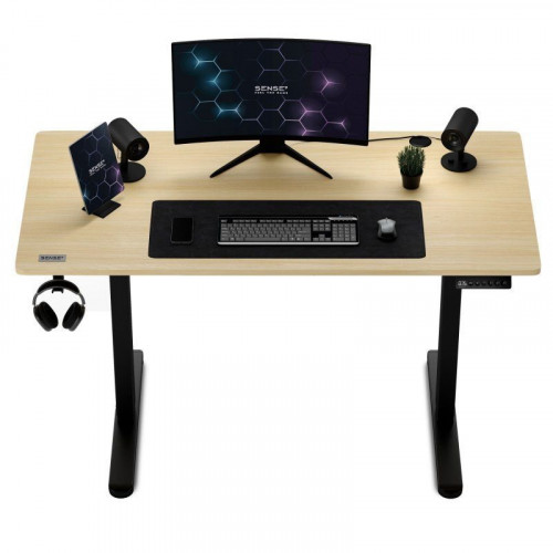 SENSE7 Nojo Escritorio Regulable Eléctrica con Motor 120x60 Negro/Marrón claro