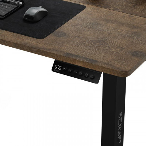 SENSE7 Nojo Escritorio Regulable Eléctrica con Motor 120x60 Negro/Marrón oscuro