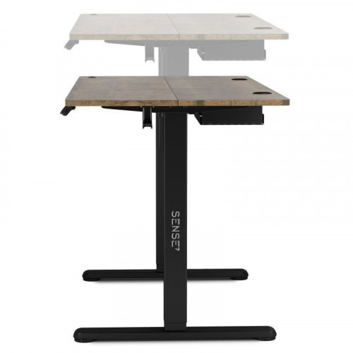SENSE7 Nojo Escritorio Regulable Eléctrica con Motor 120x60 Negro/Marrón oscuro