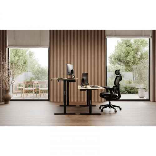 SENSE7 Nojo Escritorio Regulable Eléctrica con Motor 140x70 Blanco/Marrón claro