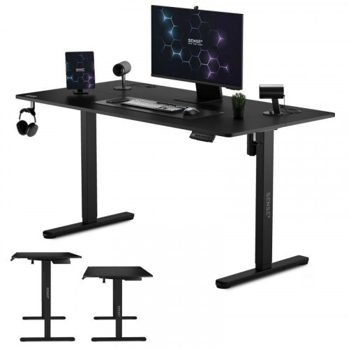 SENSE7 Nojo Escritorio Regulable Eléctrica con Motor 140x70 Negro
