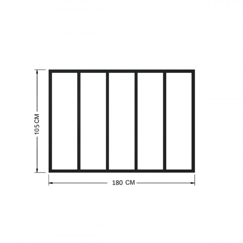 Separador de ambiente aluminio negro de 1050x1800 (altoxancho en mm) 5 vidrios