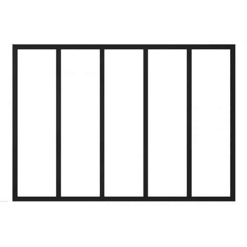 Separador de ambiente aluminio negro de 1050x1800 (altoxancho en mm) 5 vidrios