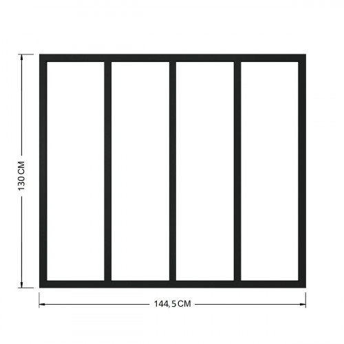 Separador de ambiente aluminio negro de 1300x1445 (altoxancho en mm) 4 vidrios
