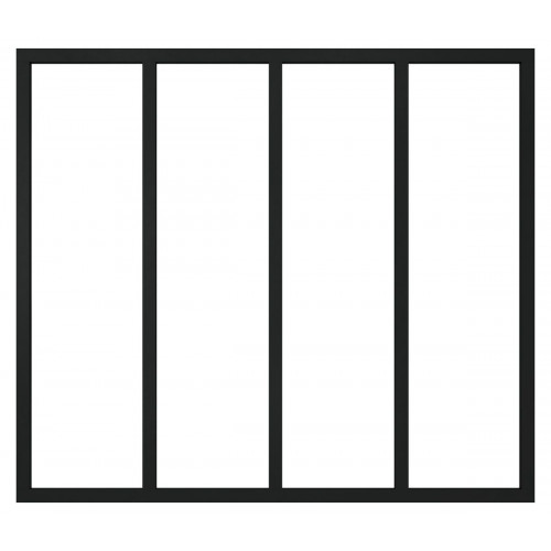 Separador de ambiente aluminio negro de 1300x1445 (altoxancho en mm) 4 vidrios