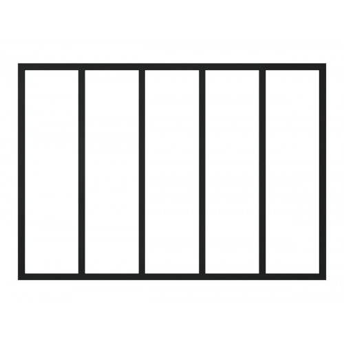 Separador de ambiente aluminio negro de 1300x1800 (altoxancho en mm) 5 vidrios