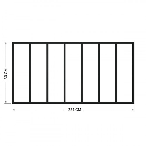 Separador de ambiente aluminio negro de 1300x2510 (altoxancho en mm) 7 vidrios