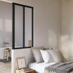 Separador de ambiente aluminio negro de 1300x735 (altoxancho en mm) 2 vidrios